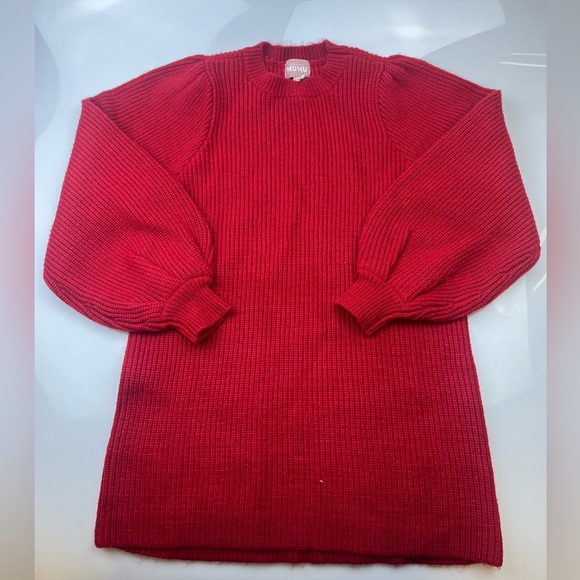 SHOW ME YOUR MUMU Dixon Sweater Dress in Red Knit N211 - Picture 5 of 10
